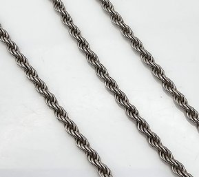 Sterling Silver Rope Chain Necklace 12.1 G