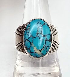 JW Southwestern Turquoise Sterling Silver Ring Size 9 10.2 G