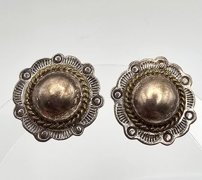Mexico Taxco T?-? Sterling Silver Earrings 11.8 G