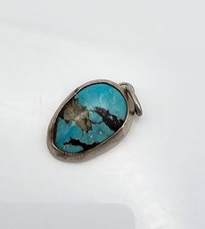 Turquoise Sterling Silver Pendant 2.4 G
