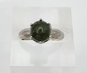 Signed Agate Sterling Silver Ring Size 3.75 3 G