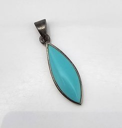 CW Turquoise Sterling Silver Pendant 1.4 G