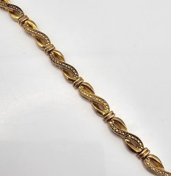 Diamond Gold Over Sterling Silver Tennis Bracelet 14.3 G