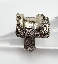 Sterling Silver Horse Saddle Ring Size 10.75 11.3 G