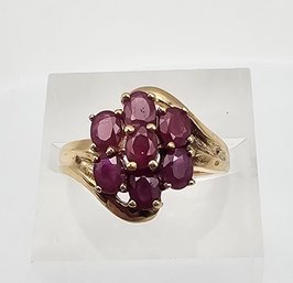 'ZRW' Ruby 14K Gold Cocktail Ring Size 4.5 3 G Approximately 1 TCW