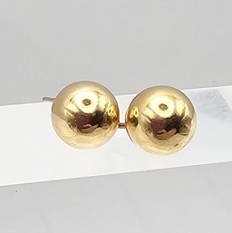 'JMC' 14K Gold Ball Stud Earrings 0.5 G 7.8 Mm