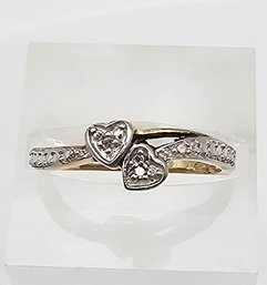 'NH' Diamond 10K Gold Cocktail Ring Size 6.5 1.6 G