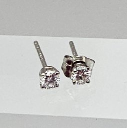 Diamond 14K White Gold Stud Earrings 0.3 G