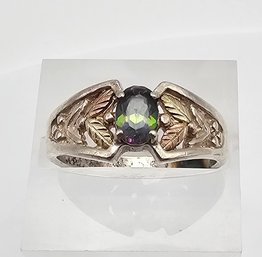 Mystic Topaz Sterling Silver Cocktail Ring Size 6.75 3.4 G Approximately 0.40 TCW