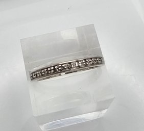 'UD' Diamond Sterling Silver Wedding Ring Size 6.5 3.2 G