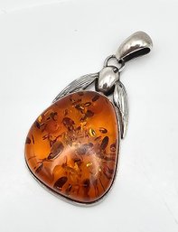 Amber Sterling Silver Pendant 10.3 G
