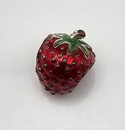 Enamel Sterling Silver Strawberry Charm 4.8 G