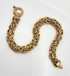 Veronese Gold Over Sterling Silver Byzantine Chain Bracelet 13.5 G