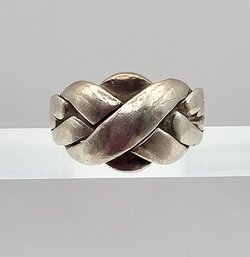 Sterling Silver Puzzle Ring Size 8 7.9 G