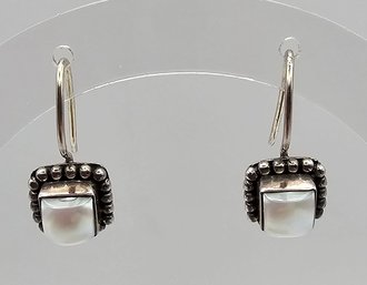 Silpada Mother Of Pearl Sterling Silver Drop Dangle Earrings 3.7 G