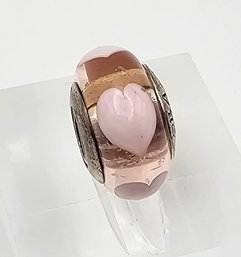 Pandora Pink Glass Sterling Silver Charm 3.4 G