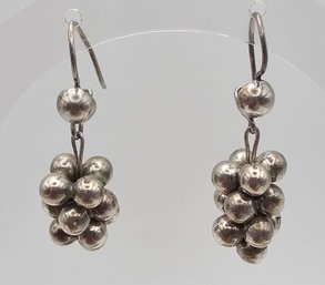 Sterling Silver Grape Drop Dangle Earrings 4.3 G