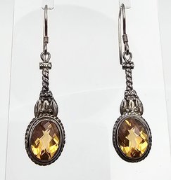 Amethyst Sterling Silver Drop Dangle Earrings 3.8 G