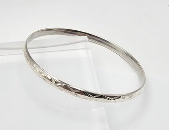 'N' Sterling Silver Bangle Bracelet 6.7 G