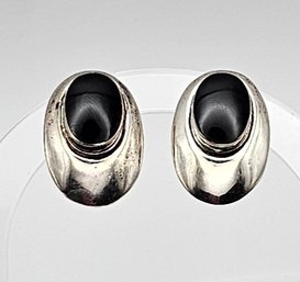 Onyx Sterling Silver Earrings 9.2 G