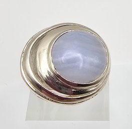 Lace Agate Sterling Silver Ring Size 9 10 G