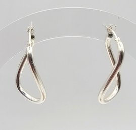 Italy Sterling Silver Drop Dangle Earrings 2.5 G