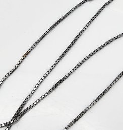 Italy Sterling Silver Box Chain Necklace 4.2 G