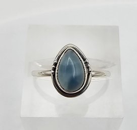 Blue Chalcedony Sterling Silver Ring Size 7 1.6 G