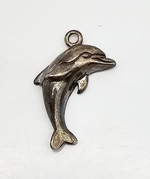 Signed Sterling Silver Dolphin Pendant 1.2 G