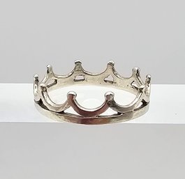 Sterling Silver Crown Ring Size 7 1.5 G
