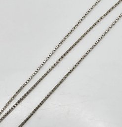 'PC' Sterling Silver Box Chain Necklace 2 G