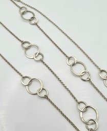 Sterling Silver Circle Accent Necklace 18.1 G