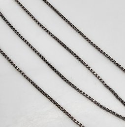 Italy Sterling Silver Box Chain Necklace 1.8 G