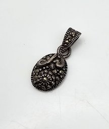 Signed Marcasite Sterling Silver Pendant 2.1 G