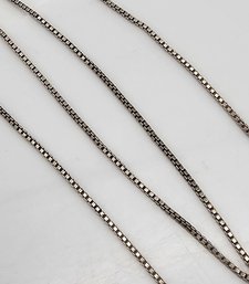 'AGI' Italy Sterling Silver Box Chain Necklace 2.3 G