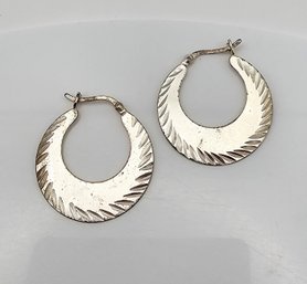 'SU' Sterling Silver Hoop Earrings 3.2 G