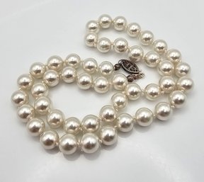 Pearl Sterling Silver Necklace 31.6 G Approximately 8.2 MM