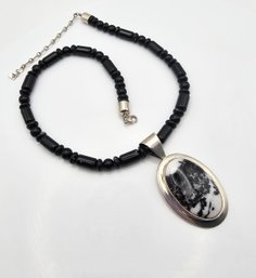 Jay King Mine Finds Onyx Sterling Silver Necklace 76.7 G