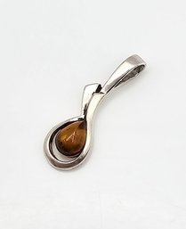 Amber Sterling Silver Pendant 1.9 G