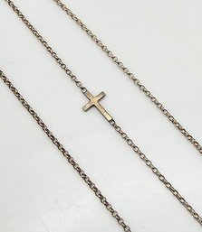 Sterling Silver Cross Necklace 1.6 G