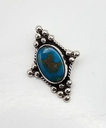 Native/Southwestern? Turquoise Sterling Silver Pendant 2.2 G