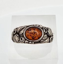 Amber Sterling Silver Ring Size 7 3 G