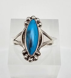 Mexico Turquoise Sterling Silver Ring Size 6.75 2.7 G