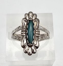 Southwestern Turquoise Sterling Silver Ring Size 6.25 3 G