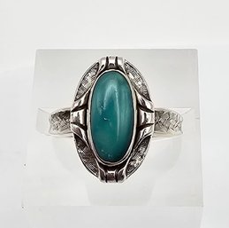 Native Bell Trading Post Turquoise Sterling Silver Ring Size 4.75 3