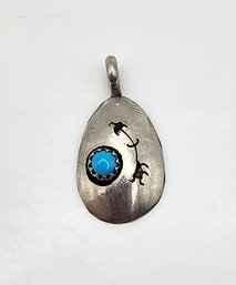 Native/Southwestern Turquoise Sterling Silver Pendant.3 G
