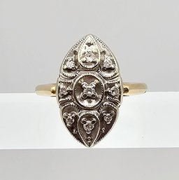 'J?' Diamond 14K Gold Cocktail Ring Size 5.25 4.2 G