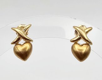 14K Gold XO Heart Earrings 2.2 G