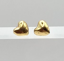 14K Gold Heart Earrings 1.2 G