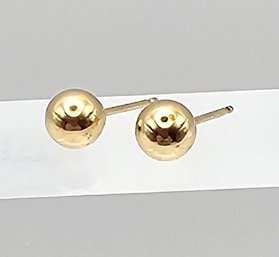 14K Gold Ball Stud Earrings 0.2 G Approximately 4.8 MM